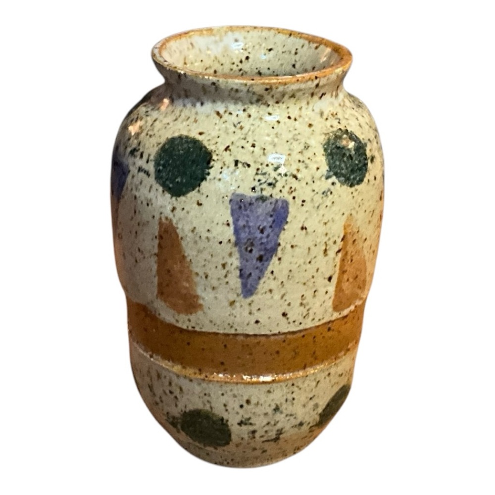 Vintage Hand-Crafted Studio Pottery Art Stoneware Vase Mid-Century Modern